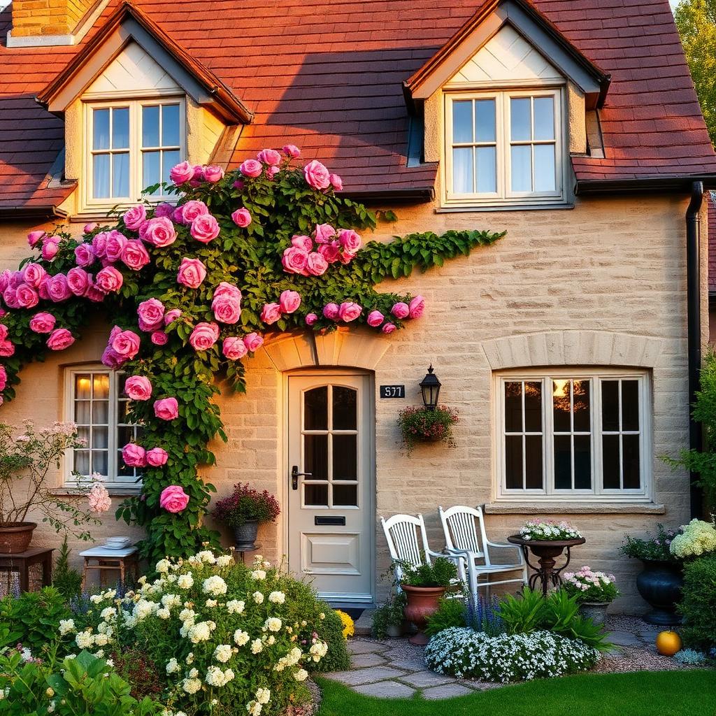 A stone cottage in the British countryside